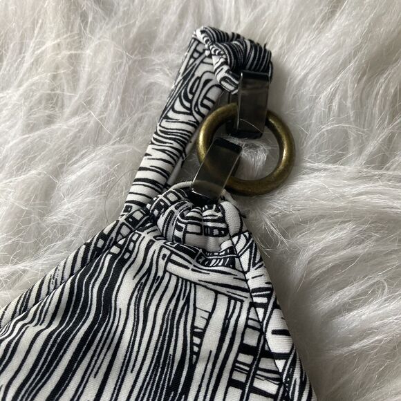 Bikini Tank Top Sz Small Padded Bra Bathing Suit Swimwear Black White Womens - Picture 2 of 7